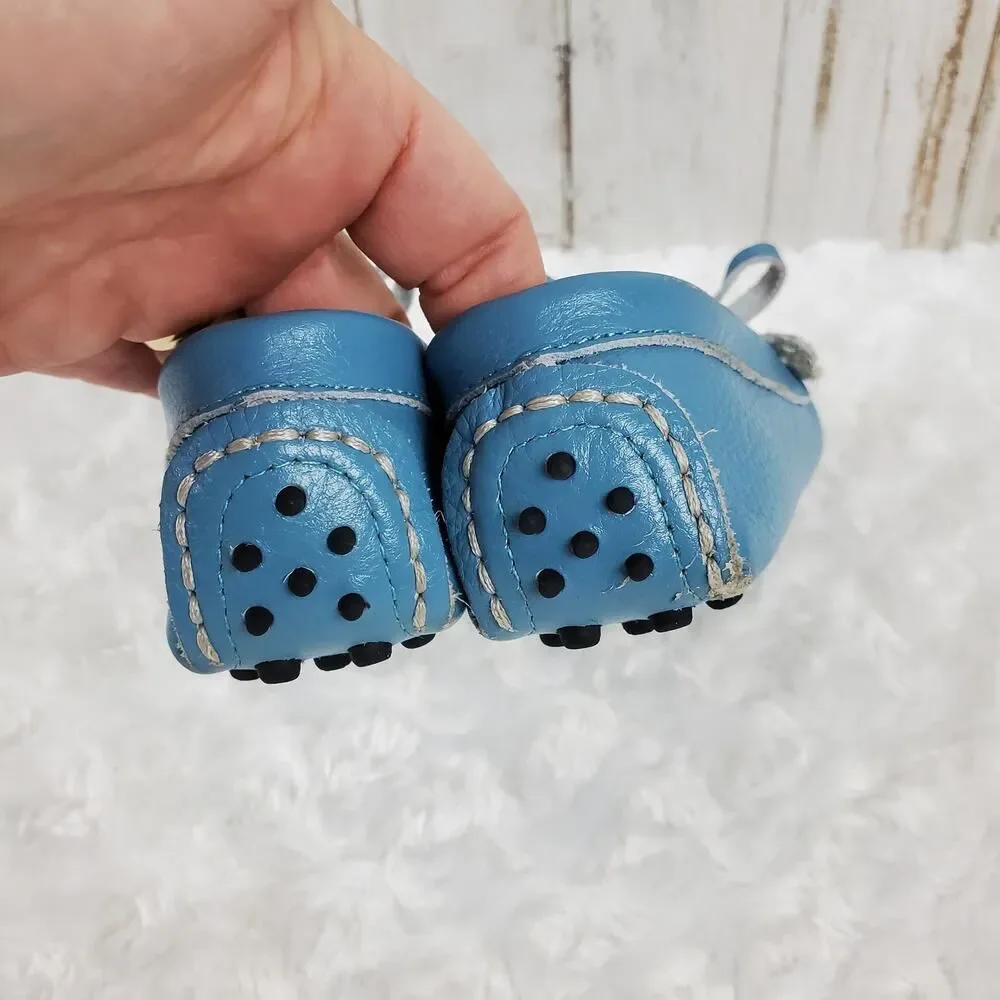 Augusta Baby Leather Moccasin Loafers Blue Size 6